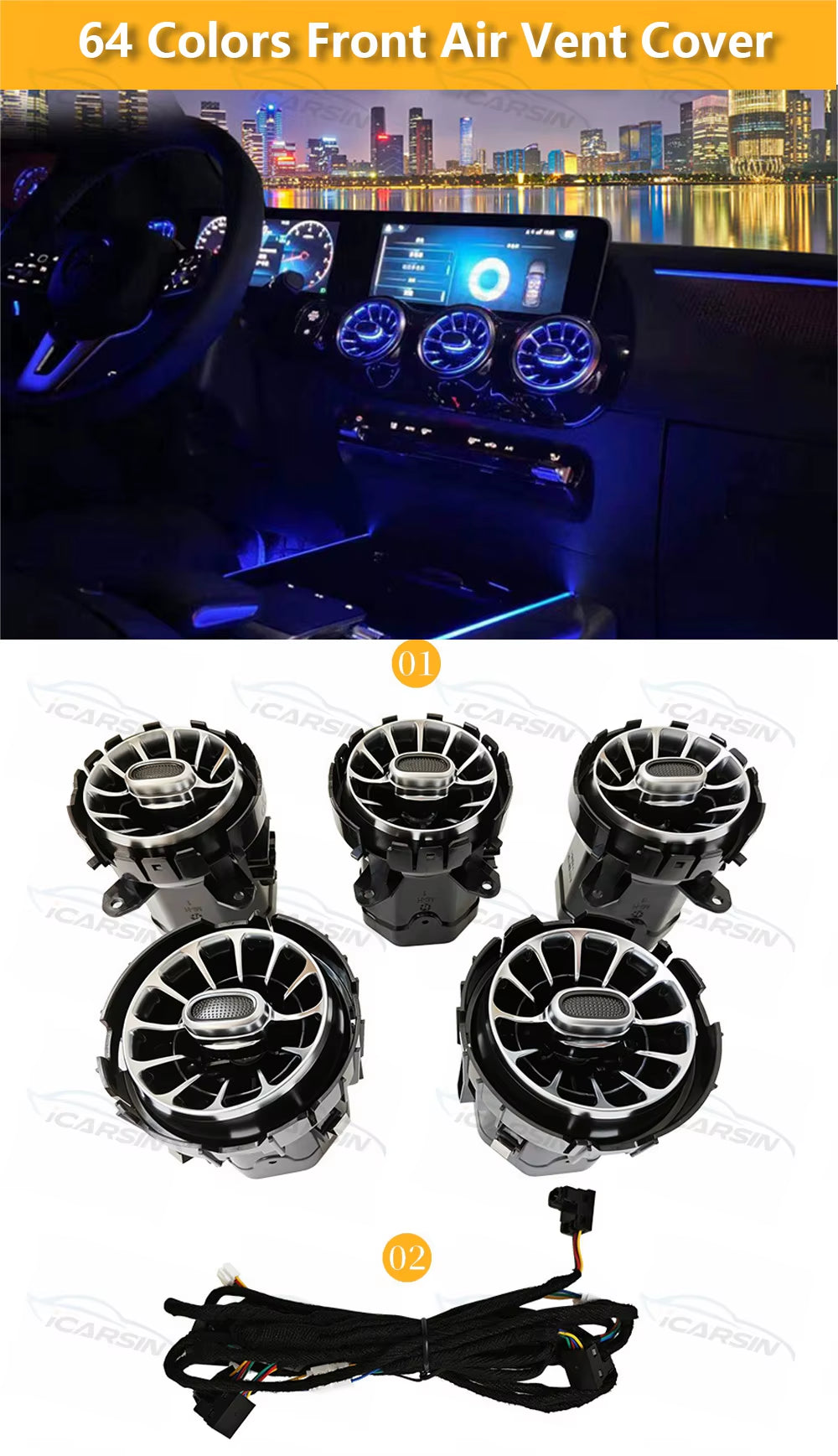 Lighting Upgrade Kit for W247 GLA GLB Class 2020-2023 H247 X247 Air Vent Light