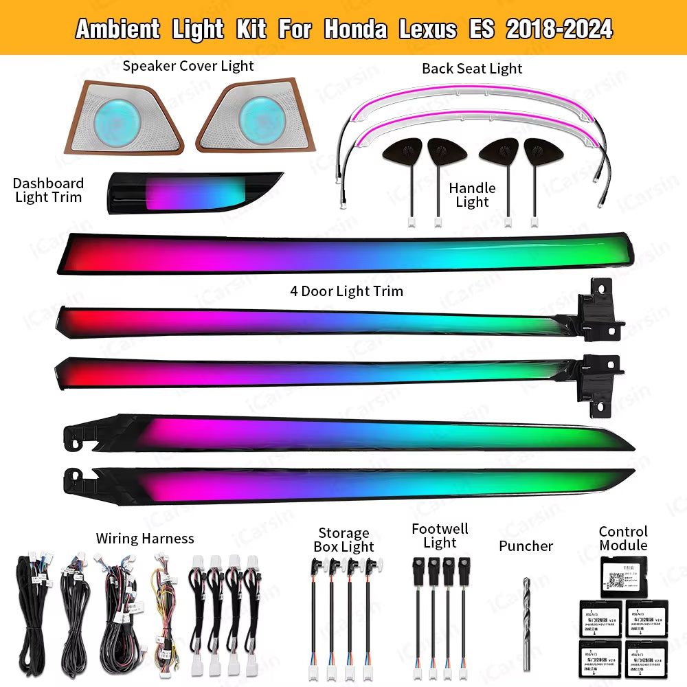 LEXUS ES 300H 350 Es300H 2018 - 2024 LED Trim Panel Accessories Kit
