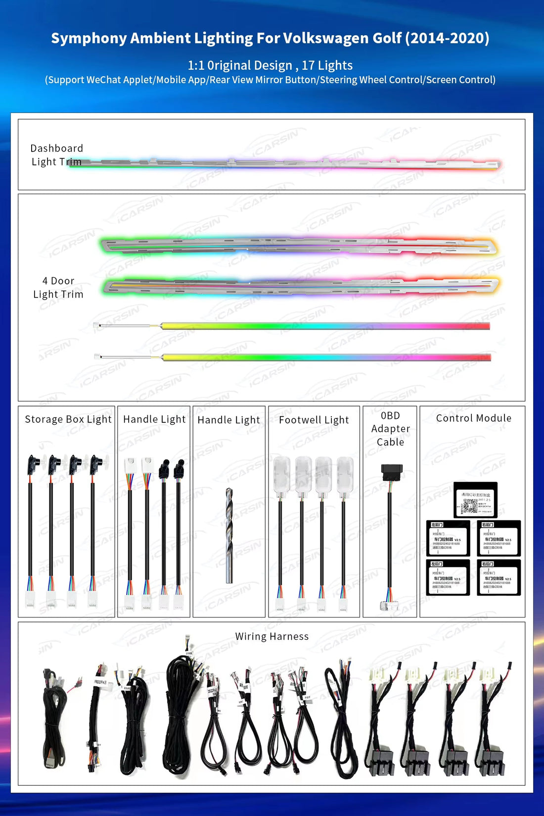 Lighting for Volkswagen VW Golf 2014-2020 7Th Gen Strip Accessories
