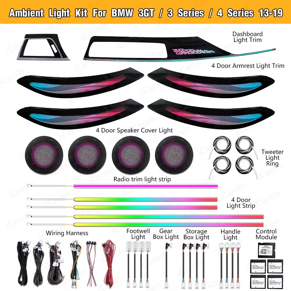 F34 F36 Ambient Light for BMW F30 3 Series 3GT 4 Series Trim Kit