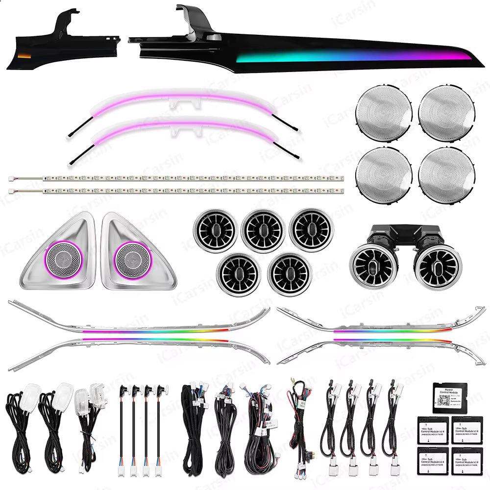 W205 Ambient Light for Mercedes-Benz C300 C400 C43 C63 C63S AMG Interior Lighting Upgrade Kit GLC X253