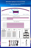 Dashboard Surrounding Ambient Light under Windscreen 150Cm Length Fit All Car Model Interior Light Accessories