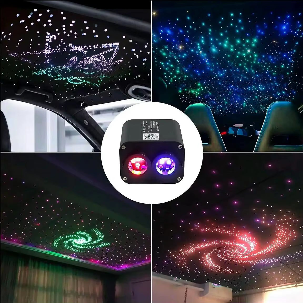 LED Fiber Optic Star Ceiling Light Starlight Car Roof Starry Sky Ambient Light